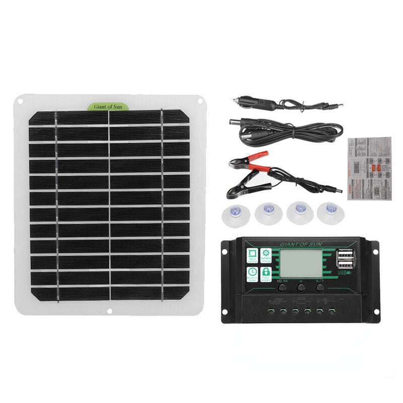 50W Solar Panel Kit W/ 10A/30A/60A/100A Dual DC Current Solar Controller 12V Battery Charger For RV Camping Carava