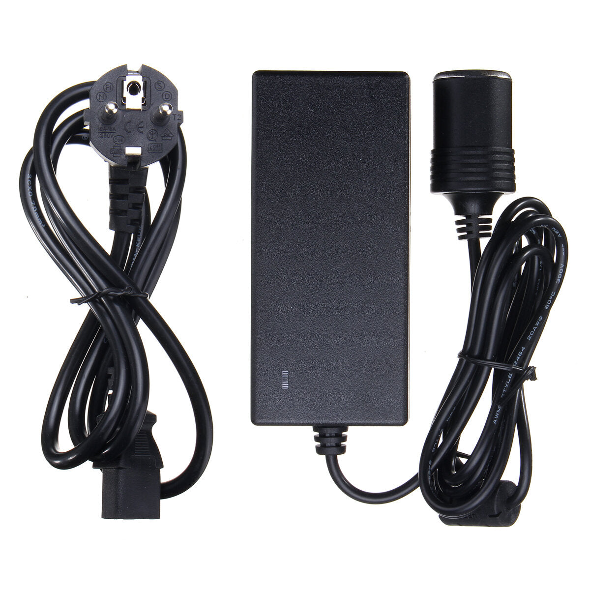 Vehicle Power Adapter DC12V to AC100-240V 5A 1.6M US / EU Plug