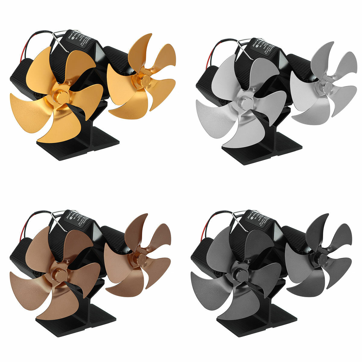 10 Blades Fireplace Eco Fan Thermal Fire Heater Power Wood Stove Fan Household