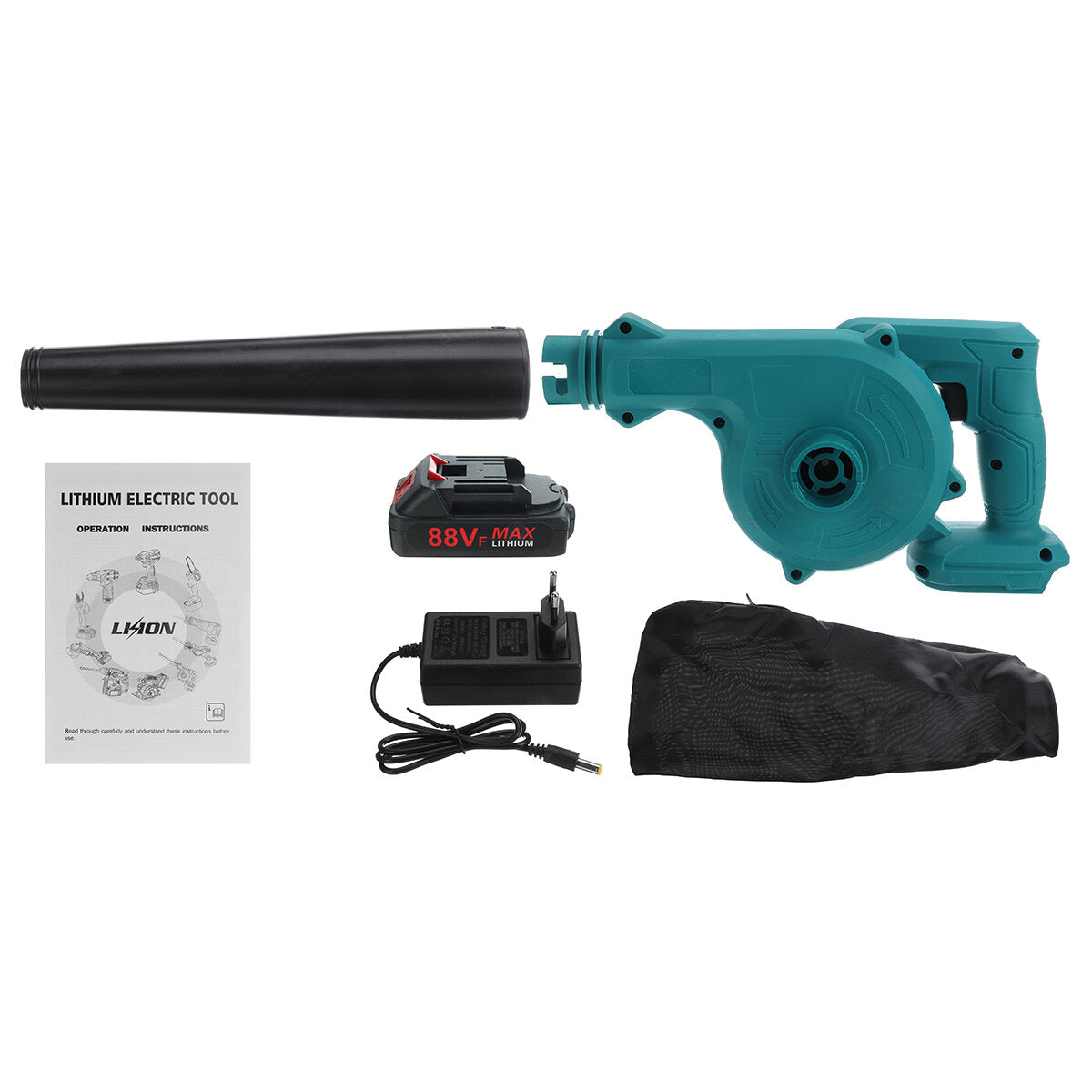 2 IN 1 Cordless Electric Air Blower & Suction Handheld Leaf Computer Dust Collector Cleaner Power Tool