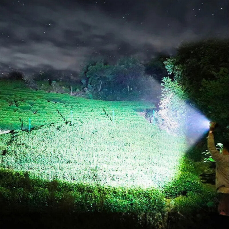 2000lm Long Shoot Strong OSL Flashlight with Rechargeable COB Sidelight USB