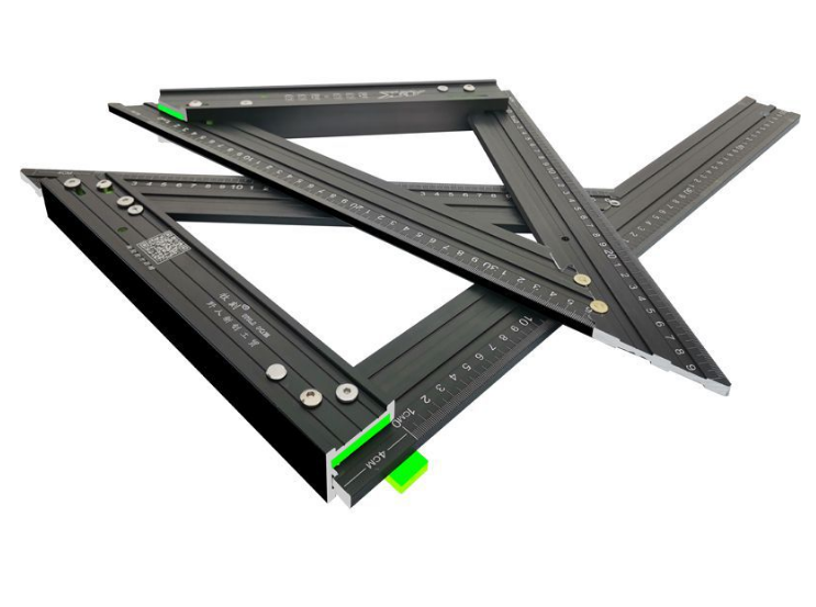 7 Inch Aluminum Alloy Triangle Ruler Angle Protractor Miter Speed 90 Square Measuring Ruler Metric Imperial