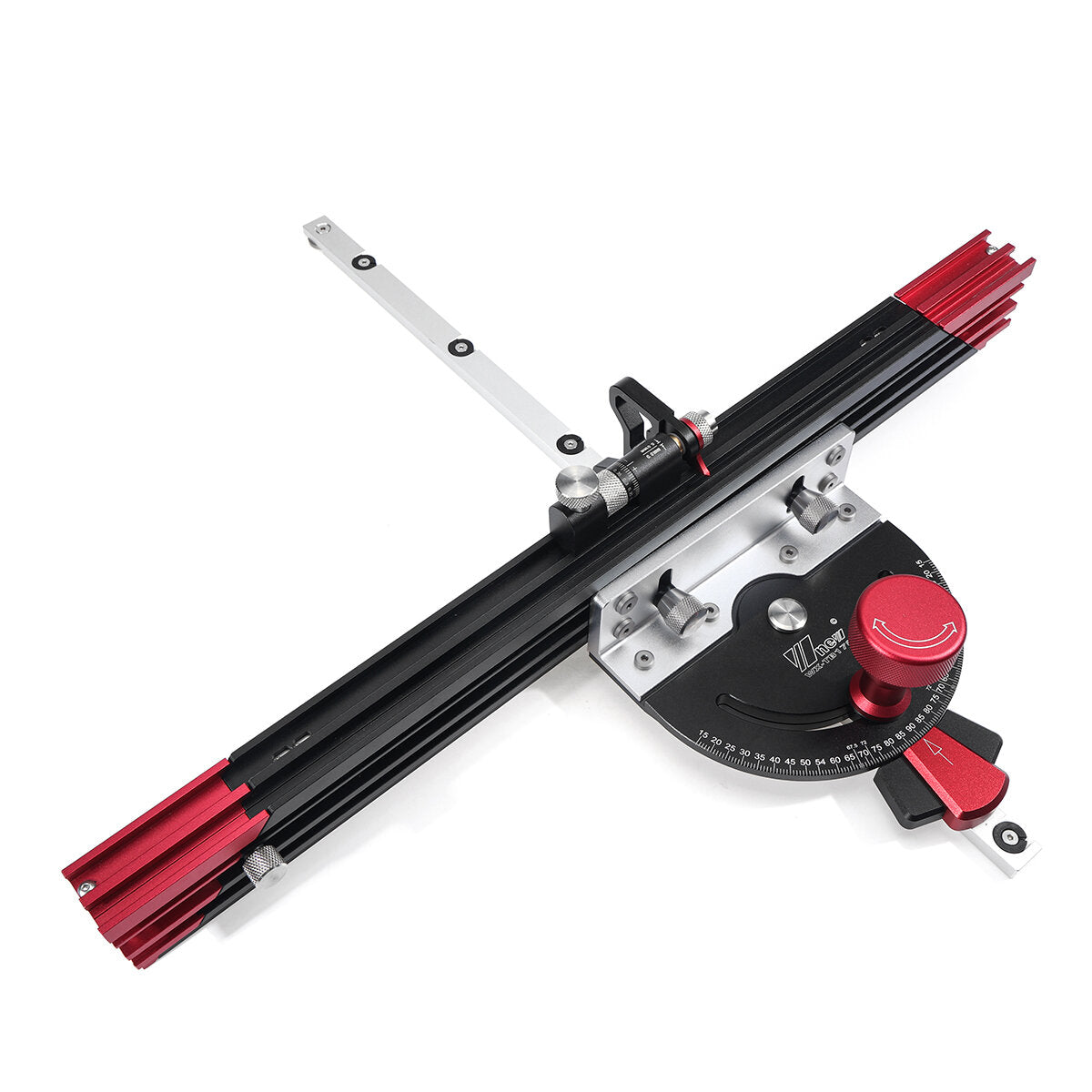 Adjustable Woodworking Tool with Laser Scale, Ergonomic Design, 15-90° Angles, Safe Push Handle, Compatible with Saws & Carvers