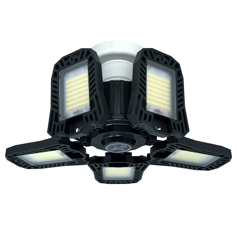 60/80/100W Upgrade Version Deformable Ultra-bright LED Garage Ceiling Light with 5 Adjustable Panels for Warehouse Basement Barn Home Office