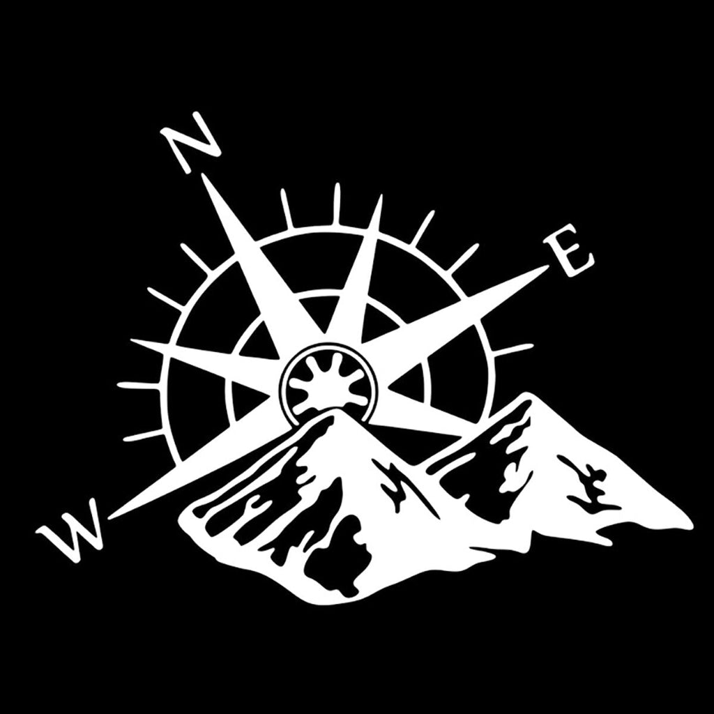 Car Sticker Decal Compass & Mountain 60x45cm For Camper Van Motorhome Car