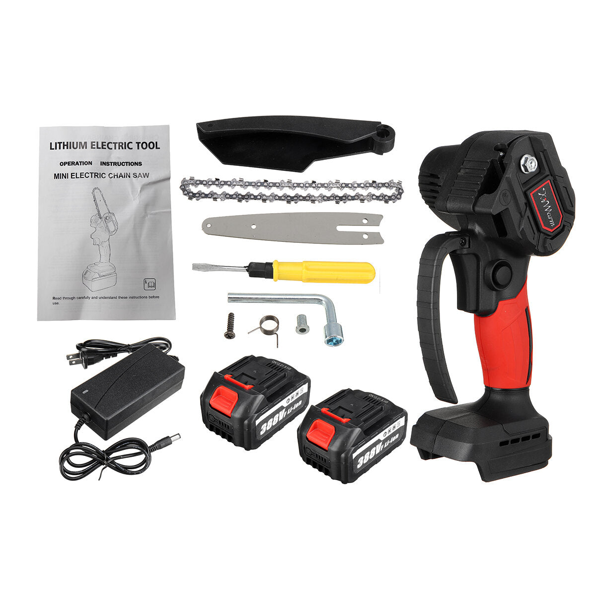 388VF 3000W Cordless Brushless 6Inch Electric Chain Saw Chainsaw Firewood Cutting with Battery