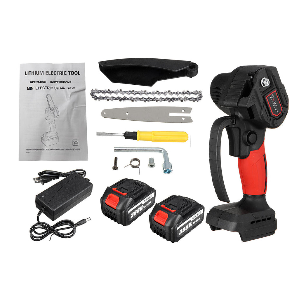 388VF 3000W Cordless Brushless 6Inch Electric Chain Saw Chainsaw Firewood Cutting with Battery