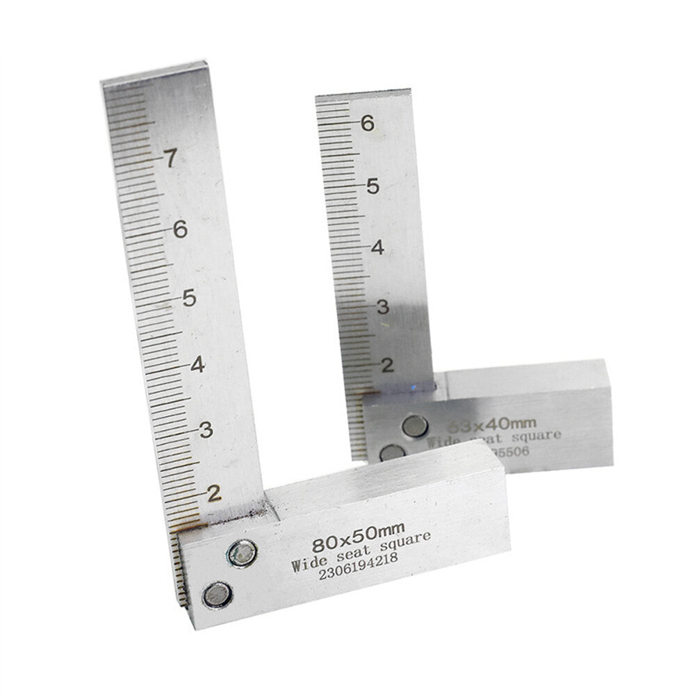 High Precision Stainless Steel Right Angle Ruler with Laser Etched Scale for Woodworking & Carpentry - 90 Degree Angle