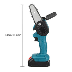 550W 48VF 4" Mini Cordless One-Hand Electric Chain Saw Woodworking Wood Cutter