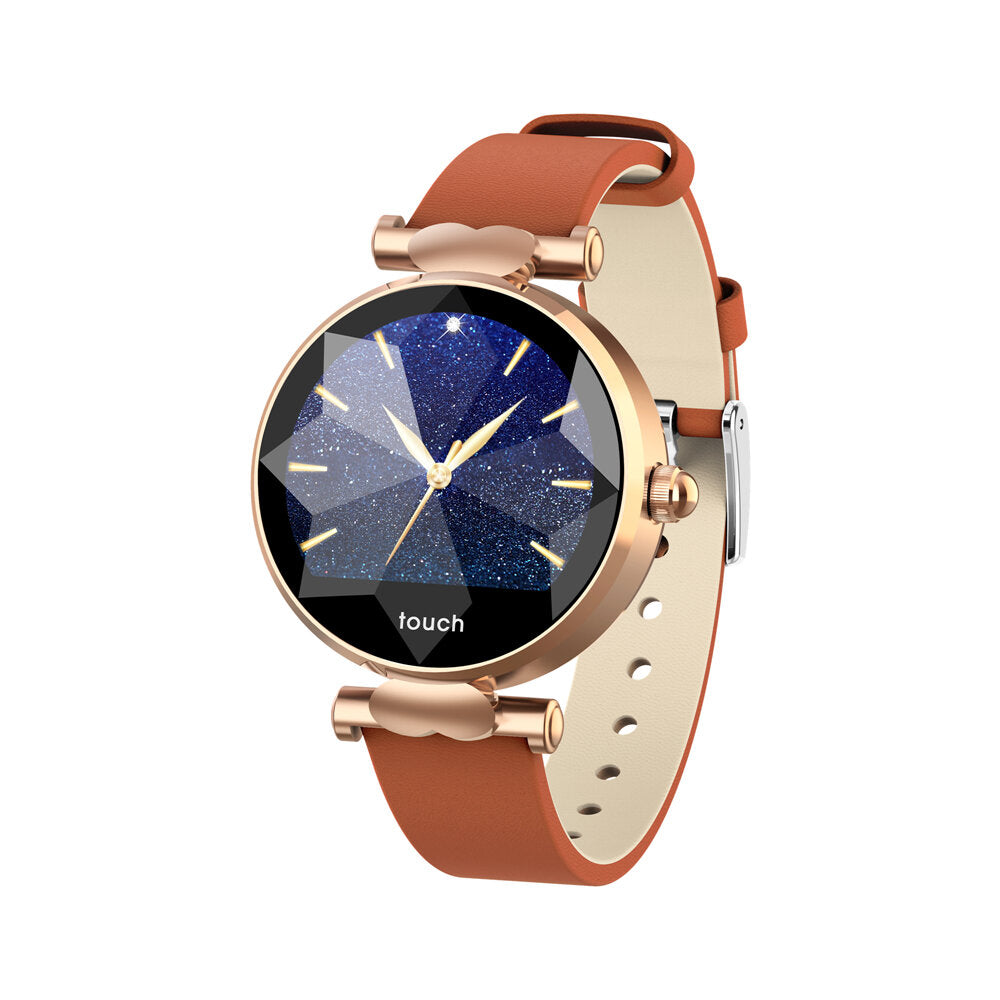 Female Menstrual Period Record Blood Pressure Leather Strap Fashion Smart Watch Whatsapp Reminder 8 Sports Mode