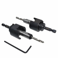 4mm/5mm Countersink Bit Set for Woodworking - Hex Shank Drill Bits with Adjustable Depth & Chamfering Function