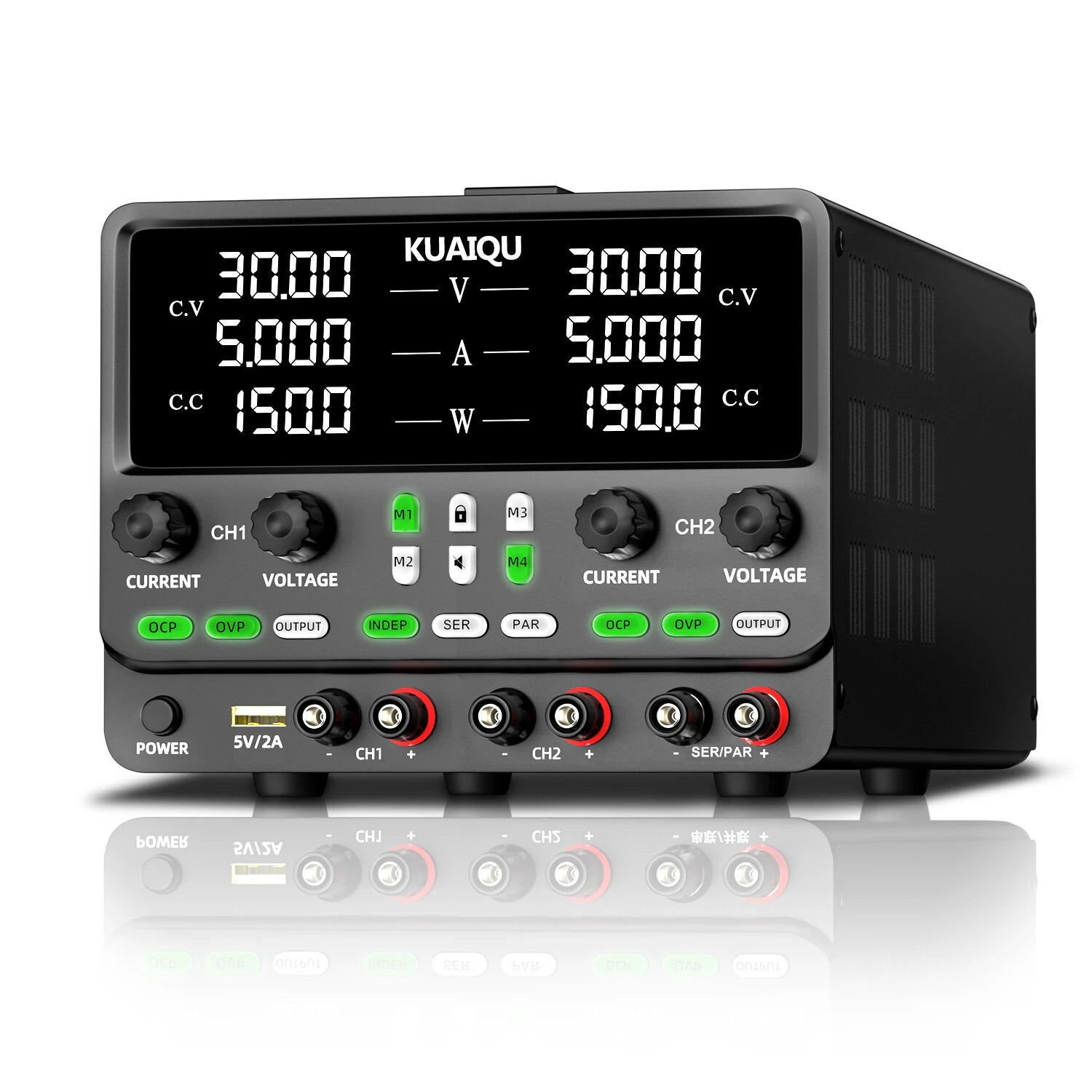 Dual Output Power Supply Adjustable Voltage 0-60V Current 0-20A High Precision OCP OVP Protection Lab Bench Power Supply