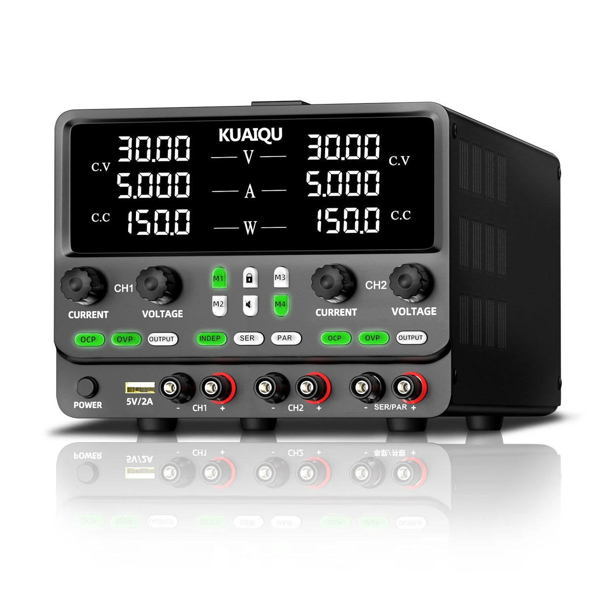 Dual Output Power Supply Adjustable Voltage 0-60V Current 0-20A High Precision OCP OVP Protection Lab Bench Power Supply