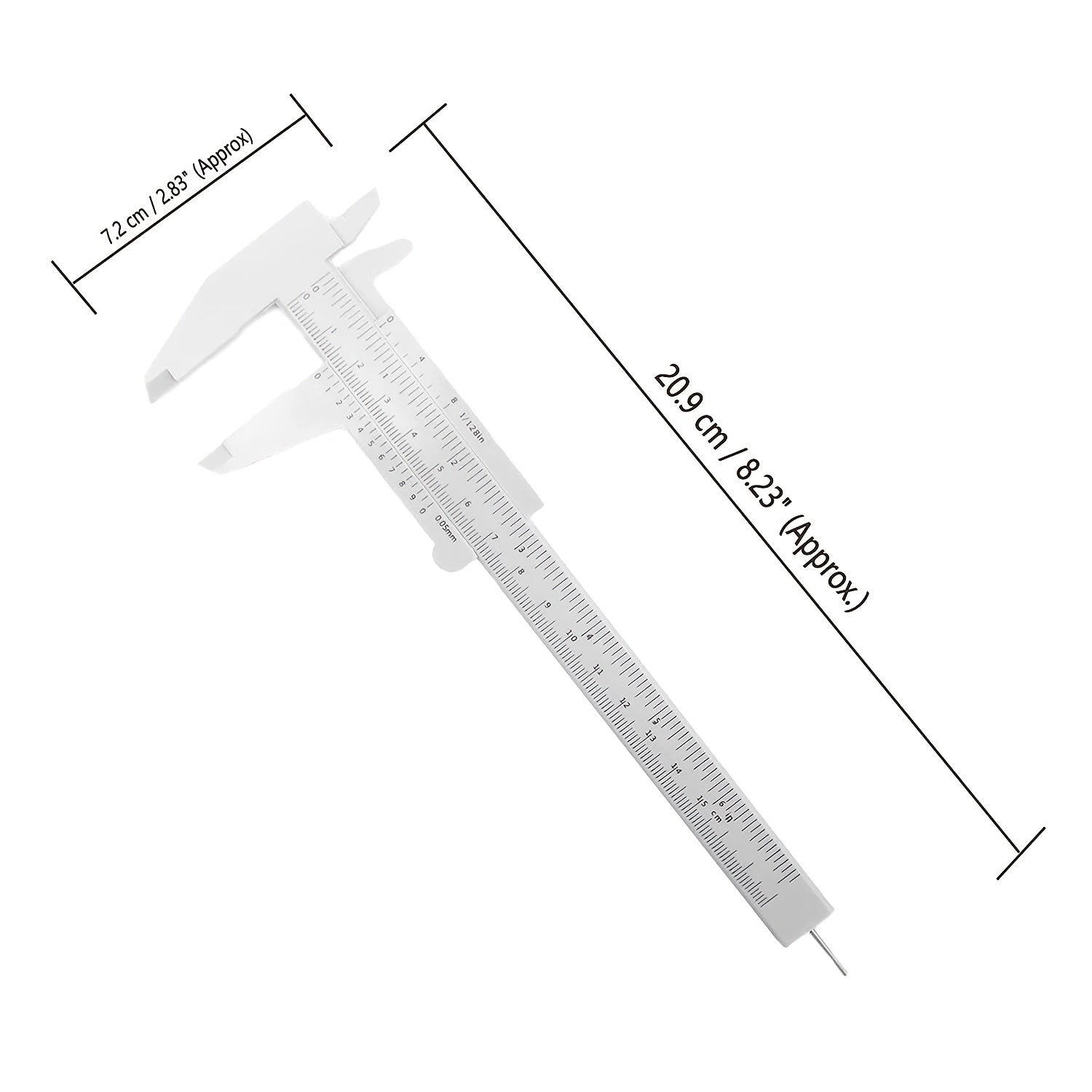 6Inch 150mm Mini Vernier Caliper Double Scale Plastic Measuring Tool 2pcs