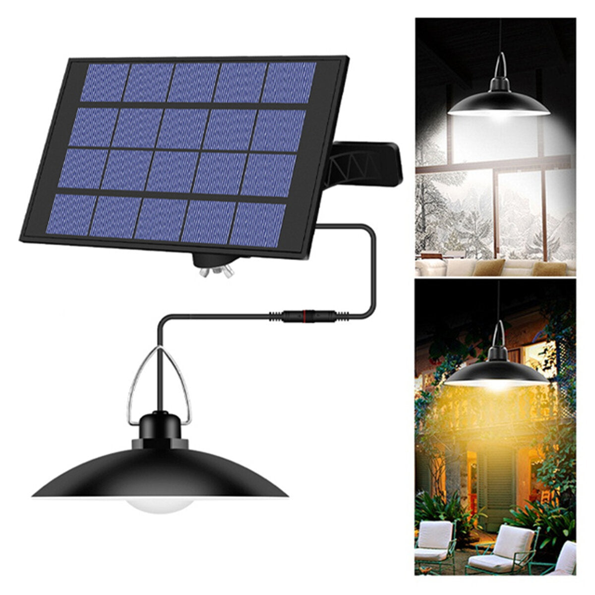 Solar Pendant Lights IP65 Waterproof Ceiling Lamp Chandelier Outdoor Indoor Use