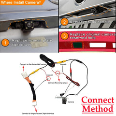 Car Parking Reverse Backup Rear View Camera with 24Pin Adapter Cable