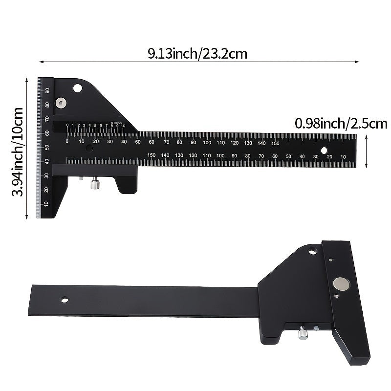 0-150mm Aluminum Alloy Multi-Function Metric Scriber Gauge Measuring Tool