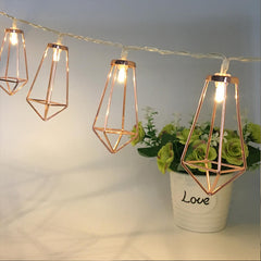 Battery Powered 1.8M/3.3M 10/20LEDs Metal Diamond Fairy String Light for Christmas Holiday Party