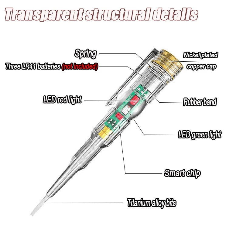 Non-contact Smart Voltage Tester Pen with Electrical Screwdriver Indicator