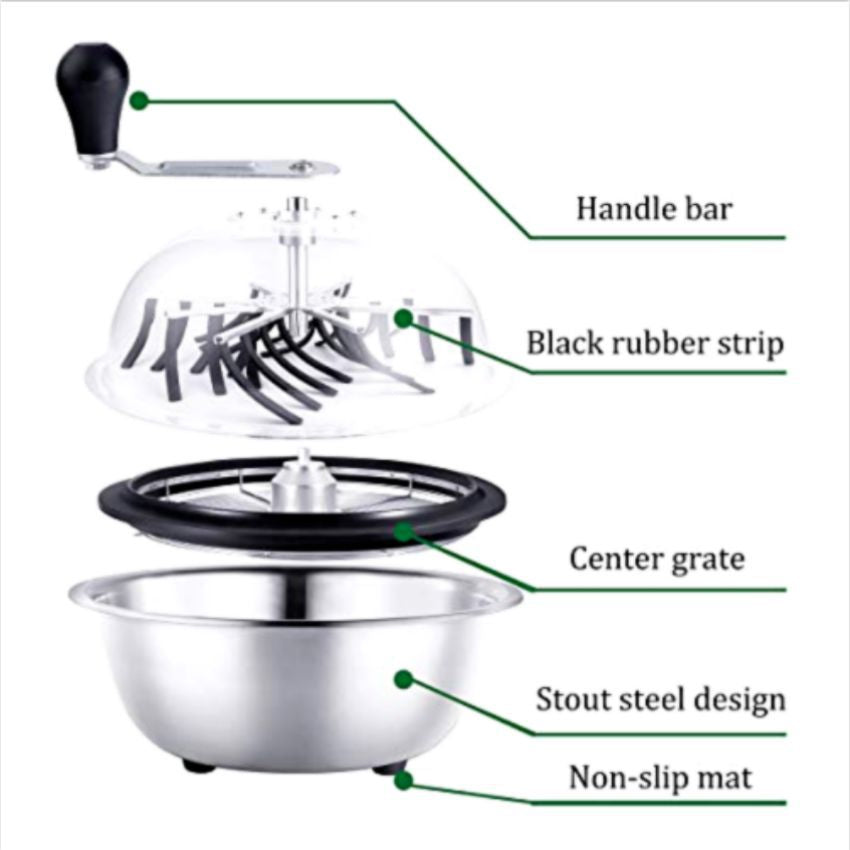 Greenzech Manual Bowl Leaf Trimmer 16"/19"/24" – Lightweight Stainless Steel Spin Blade Hydroponic Bud Trimmer with Clear Lid