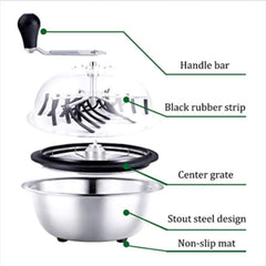 Greenzech Manual Bowl Leaf Trimmer 19" – Stainless Steel Spin Cut Hydroponic Bud Trimmer with Clear Lid