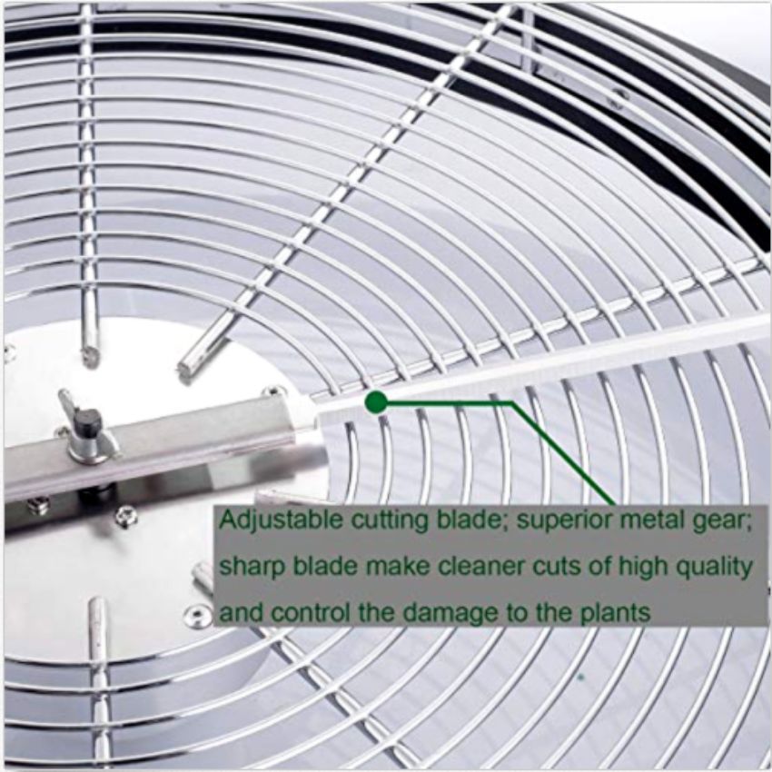 Greenzech Manual Bowl Leaf Trimmer 16"/19"/24" – Lightweight Stainless Steel Spin Blade Hydroponic Bud Trimmer with Clear Lid