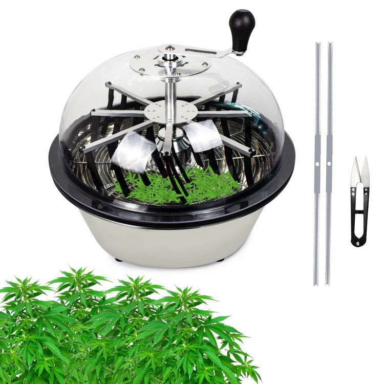 Greenzech Manual Bowl Leaf Trimmer 16"/19"/24" – Lightweight Stainless Steel Spin Blade Hydroponic Bud Trimmer with Clear Lid