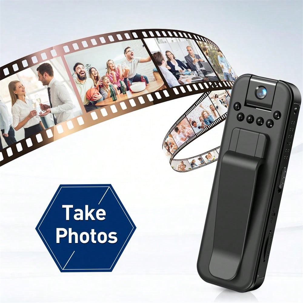8MP 1080P USB Action Camera, 90° Angle, Rechargeable Battery, Black, ABS Material, No Stabilization, Recording Function