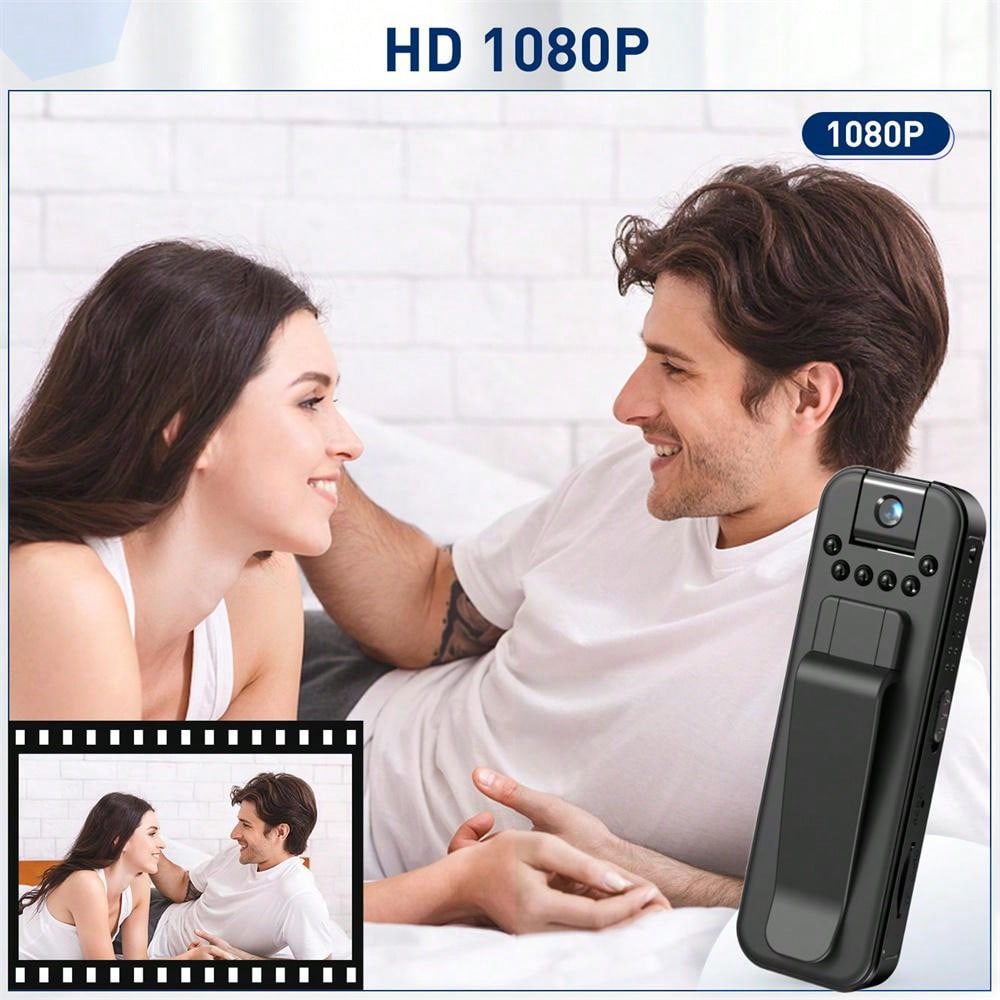 8MP 1080P USB Action Camera, 90° Angle, Rechargeable Battery, Black, ABS Material, No Stabilization, Recording Function