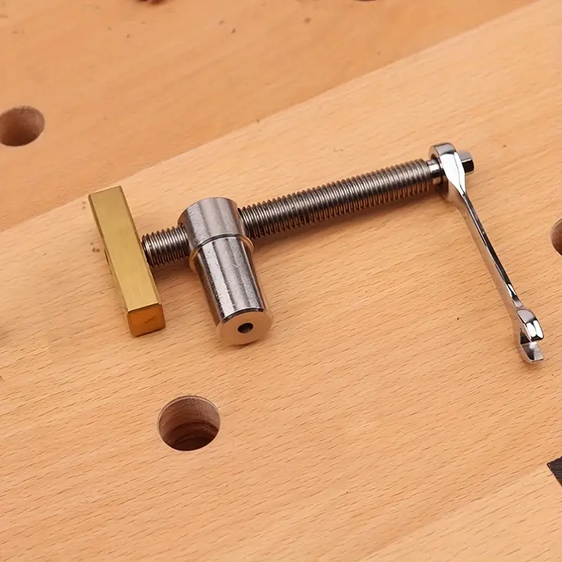 Premium Brass & Stainless Steel Woodworking Vise, 120mm Clamping, 19/20mm Diameter, Extended Design, Lock-Tight Mechanism