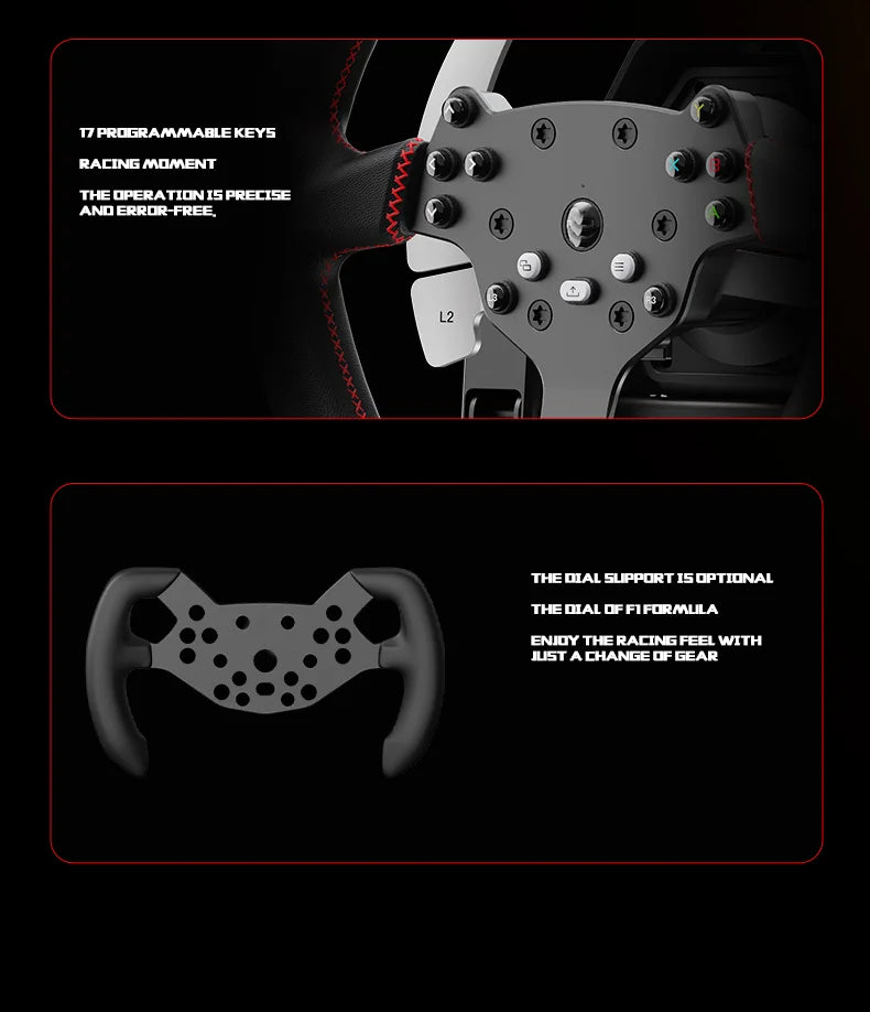 3.2Nm Direct Drive Racing Wheel Force Feedback Gaming Steering Wheel Hall Magnetic Pedals Gaming Controller Plug and Play for PC PS3/PS4 for Xbox One Switch