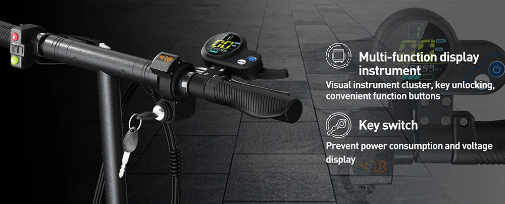 Electric Scooter With Seat 48V 18Ah 500W Recommended Top Speed 25KM/H 10inch Folding Moped Electric Scooter 60KM Mileage Max Load 120Kg