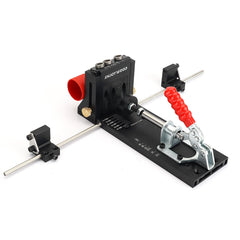 Heavy Duty Aluminum Pocket Hole Jig with Adjustable Depth, Dust Spout, and Versatile Supports for Woodworking