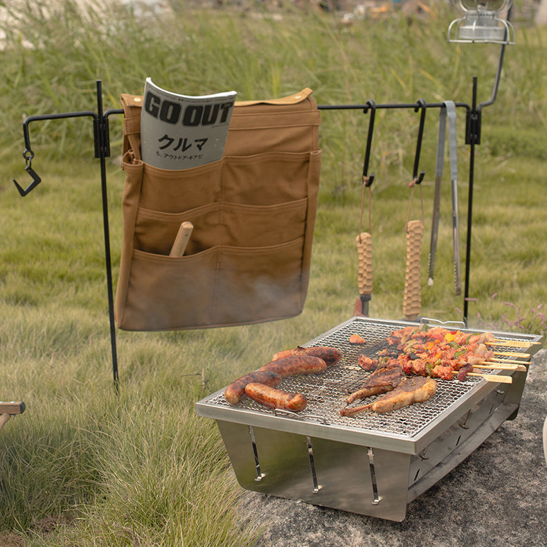 Camping Outdoor Picnic BBQ Grill Portable Folding Stainless Steel Stove Embedded Oven With Free Clip