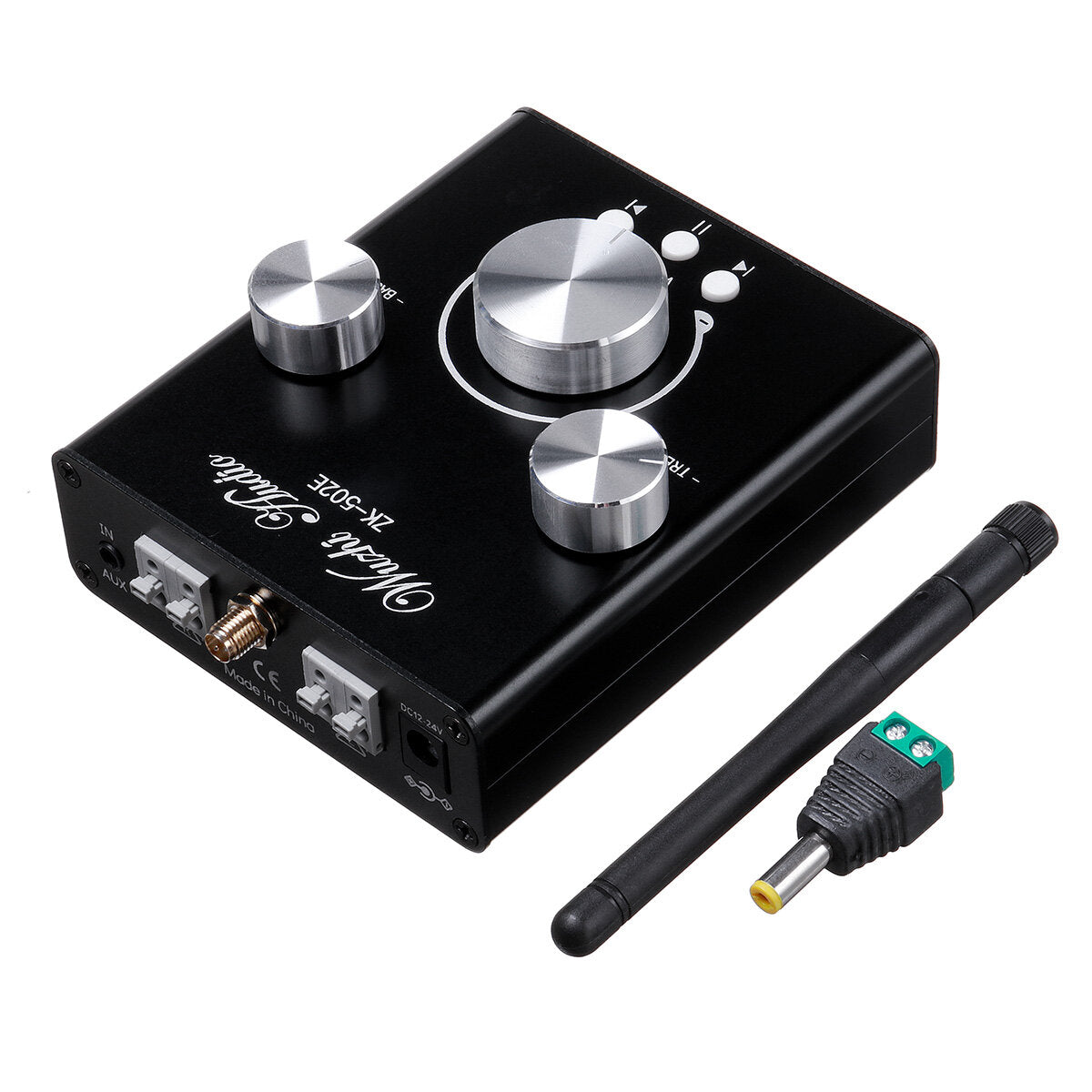 50W*2 High and Bass Adjustment Preamp Audio Power Amplifier Module Subwoofer Bluetooth 5.0 Dual-channel Stereo with Aluminum Shell