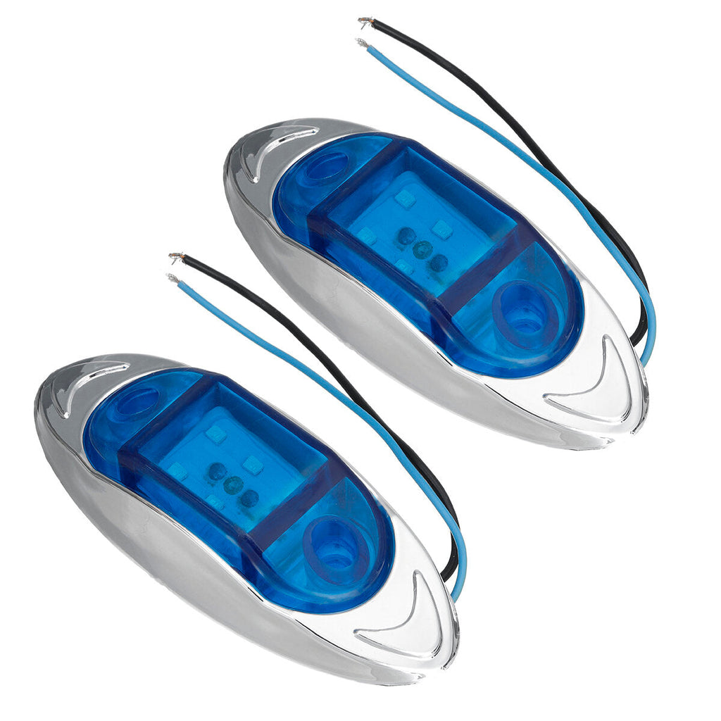 2PCS 24V 6LED Side Marker Lights Indicator Car Trailer Truck Lorry Van Lamp