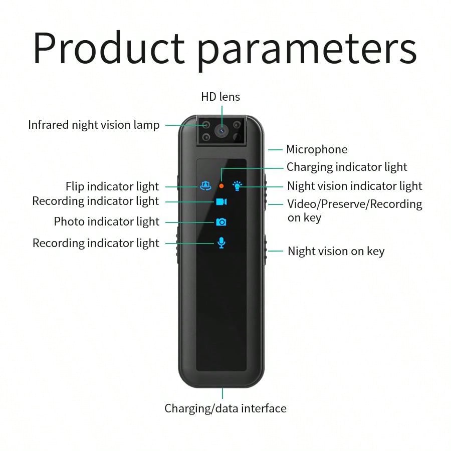 64GB Infrared Camera, 1" Screen, 1080P Video, Rechargeable Battery, ABS Material, Batteries Included