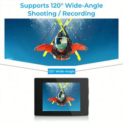 2MP 1080P USB Sports Action Camera, Waterproof, 90° Angle, 60FPS, ≤2" Display, PC Material, USB Power Supply