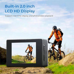 2MP 1080P USB Sports Action Camera, Waterproof, 90° Angle, 60FPS, ≤2" Display, PC Material, USB Power Supply