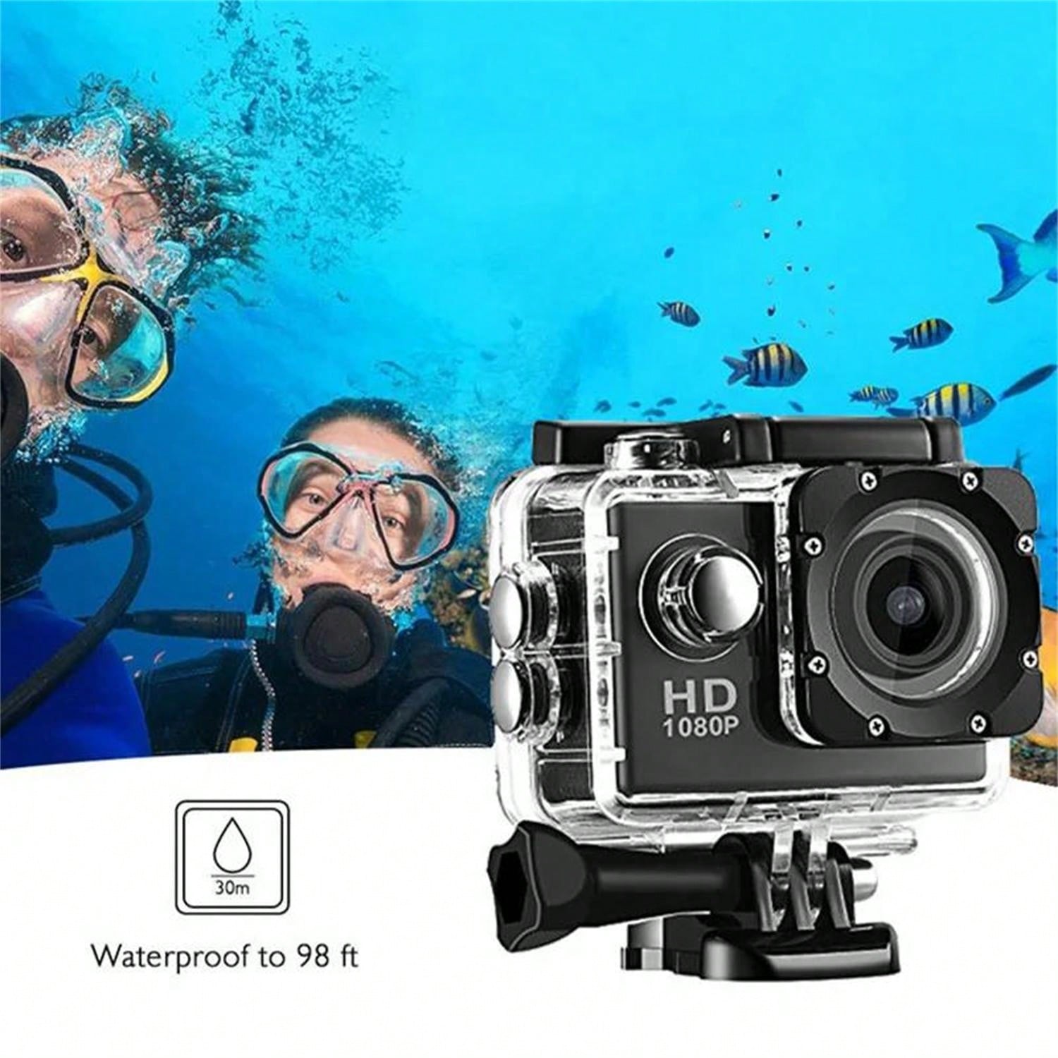 2MP 1080P USB Sports Action Camera, Waterproof, 90° Angle, 60FPS, ≤2" Display, PC Material, USB Power Supply