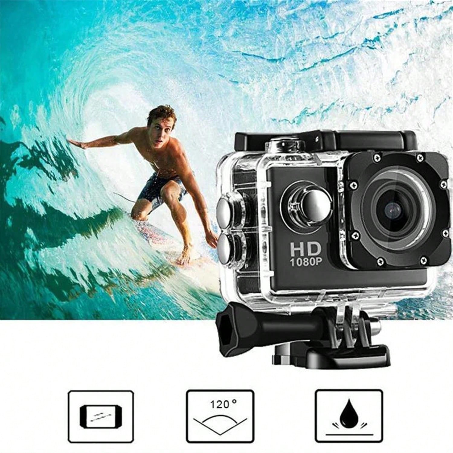 2MP 1080P USB Sports Action Camera, Waterproof, 90° Angle, 60FPS, ≤2" Display, PC Material, USB Power Supply