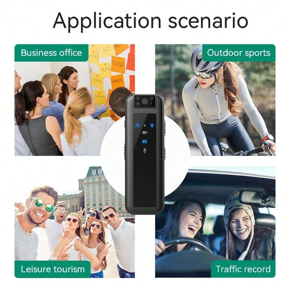 2MP 1080P Waterproof Action Camera - Black, USB Rechargeable, ABS Material, No Stabilization