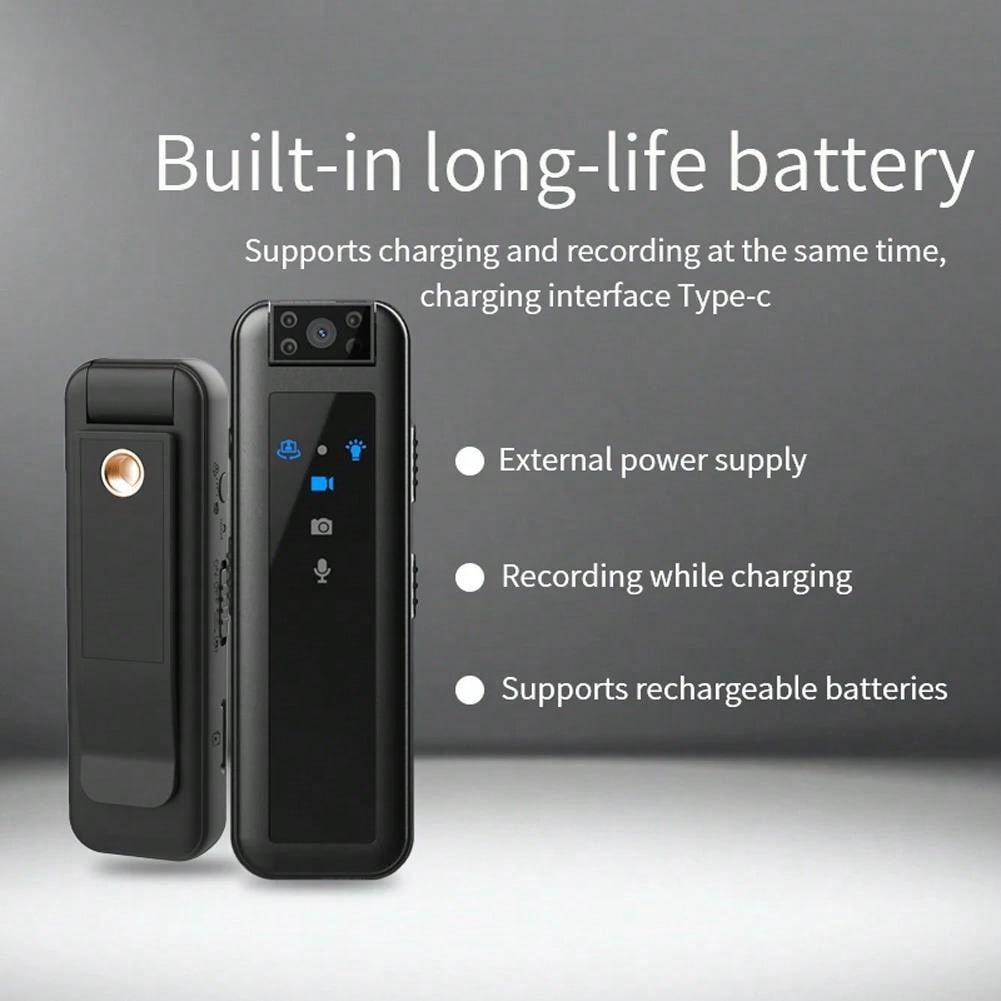 2MP 1080P Waterproof Action Camera - Black, USB Rechargeable, ABS Material, No Stabilization