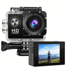 HD 1080P Sport Action Camera with 2" LCD, 5MP, 140° Wide Angle, Waterproof, 900mAh Battery for Outdoor Sports