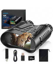 4K Night Vision Goggles with 850NM Infrared, 36MP Photos, 4K Video, 8x Zoom, 1,312ft Range, Waterproof