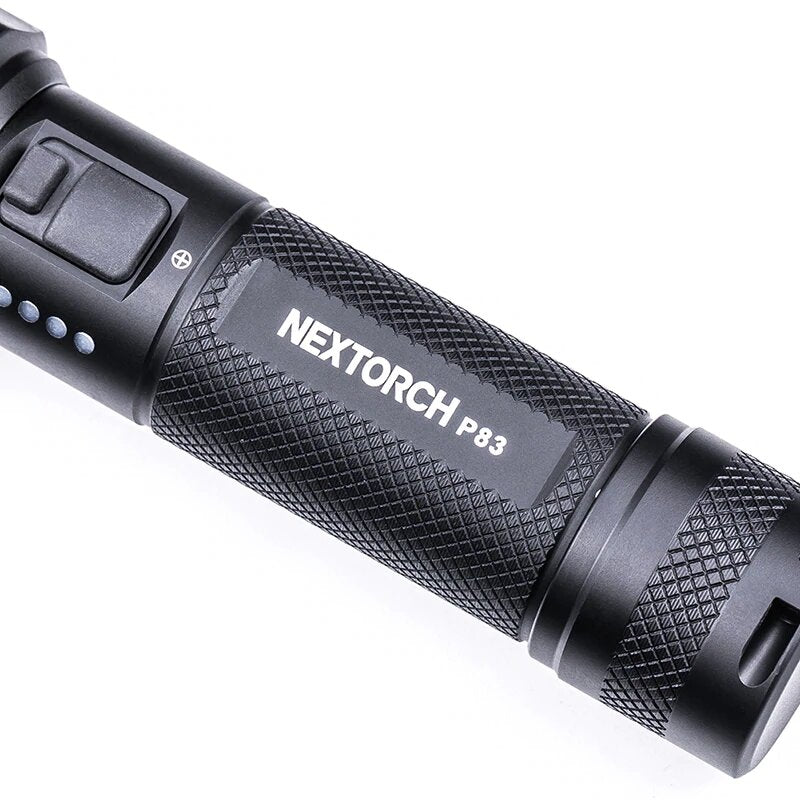 Multi-light Source One-step Strobe Tactical Flashlight 1300lm 280m High Output 18650 Type-C USB Rechargeable LED Torch