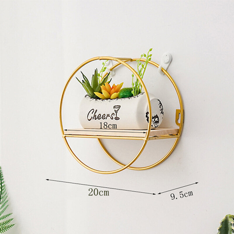 Creative Wall Mounted Iron Shelf Storage Rack Holder Display Home Decor