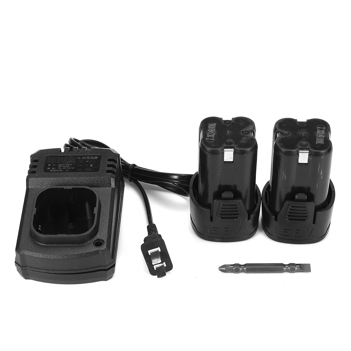 16.8V 3/8" Impact Drill 1350rpm 2 Speeds LED Cordless Drill Driver Kit w/ Li-Ion Battery & Charger