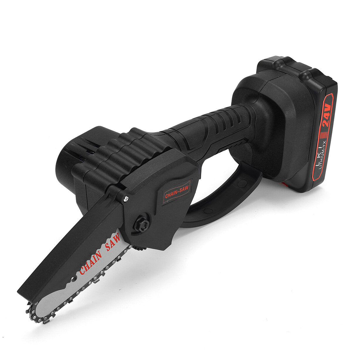 24V 4 Inch One-Hand Electric Cordless Chain Saw Woodworking Chainsaw 550W