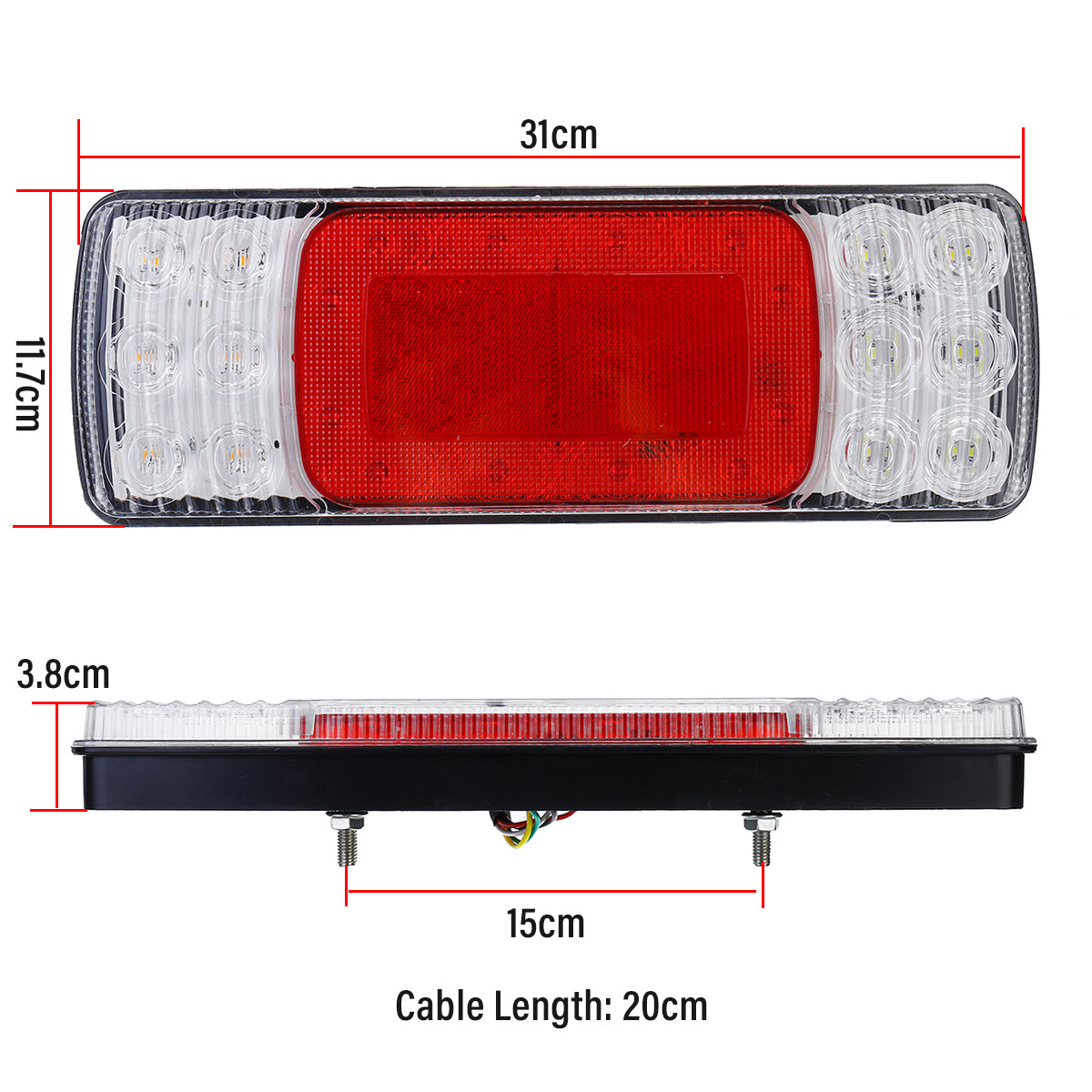 24 +6LED 12-24V Rear Tail Light Stop Brake Light Turn Signal Indicator